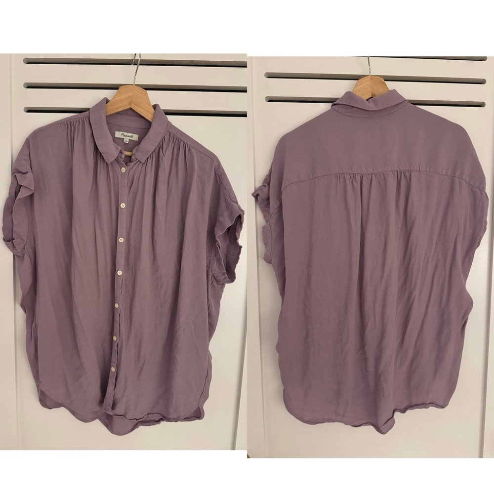 Madewell Lavender Button Down Central Drapey Shirt